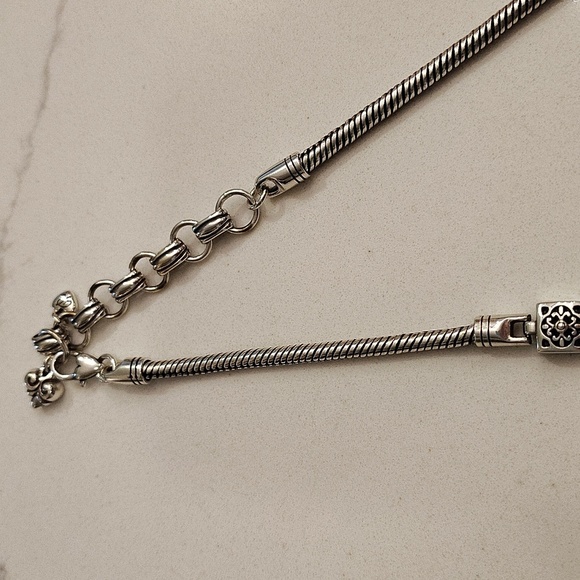 Brighton Tribeca Necklace Silver plated Rectangular Links Adjustable Retired - Picture 4 of 7